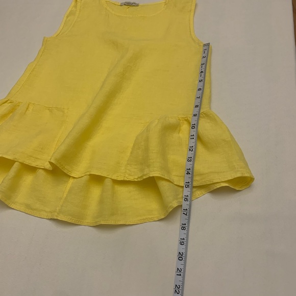 Francesca Bettini yellow 100% linen peplum sleeveless top size M - Picture 12 of 12